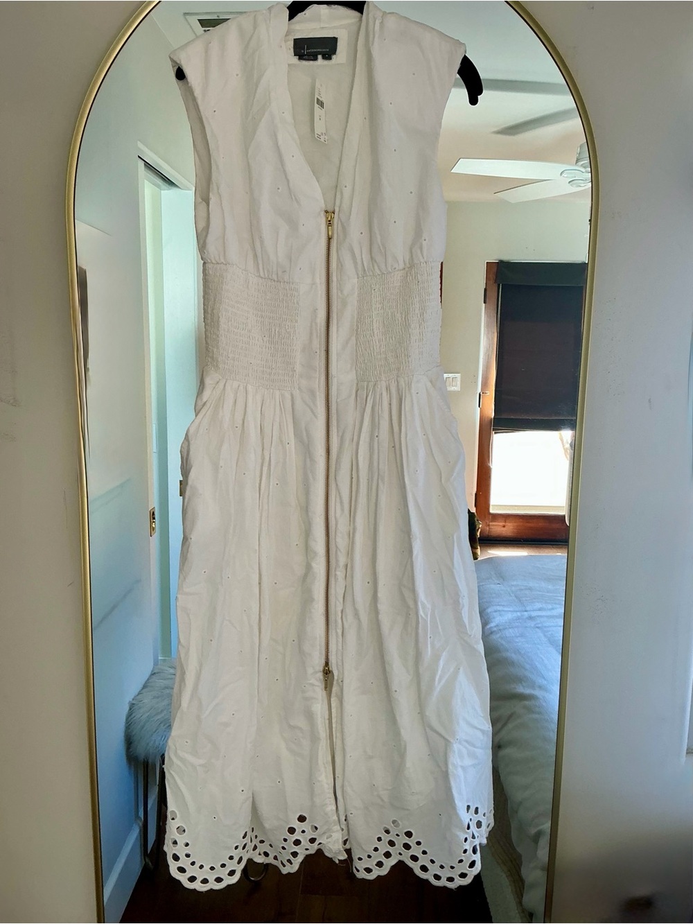 NWT Anthropologie white eyelet dress size M
